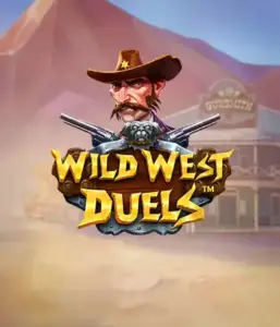  Иллюстрация слота "Wild West Duels" от Pragmatic Play, где изображён суровый ковбой с оружием в руках. На заднем плане нарисована пустынная местность с типичным салуном. Идеально подходит для любителей вестернов и азартных игр.